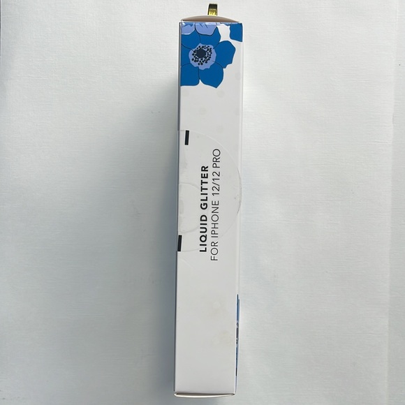 NWT ISAAC MIZRAHI iPHONE 12/ 12 PRO CASE LIQUID GLITTER BLUE FLORAL - Picture 3 of 5